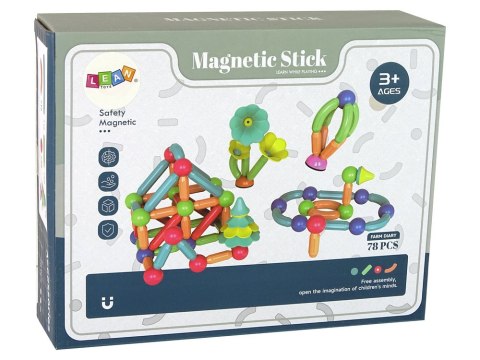 LEAN Toys Magnetyczne Klocki Konstrukcyjne Plastikowe 78 Elementów LEAN Toys Magnetyczne Klocki Konstrukcyjne Plastikowe 78 Elementów