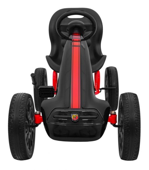 Gokart ABARTH na pedały dla dzieci Czarny + Koła EVA + Hamulec ręczny + Wolny bieg Gokart ABARTH na pedały dla dzieci Czarny + Koła EVA + Hamulec ręczny + Wolny bieg