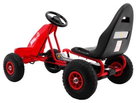 Gokart Champion na pedały dla dzieci 3+ Czerwony + Pompowane opony + Regulowane siedzisko + Ręczny hamulec Gokart Champion na pedały dla dzieci 3+ Czerwony + Pompowane opony + Regulowane siedzisko + Ręczny hamulec