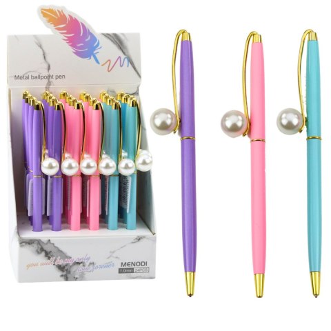 LEAN Długopis Metalowy Automatyczny Perła Niebieski Tusz 1.0mm Mix LEAN Długopis Metalowy Automatyczny Perła Niebieski Tusz 1.0mm Mix