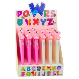 LEAN Długopis Świecący Różowy Flaming Niebieski Tusz 0.7mm Mix