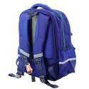 LEAN Plecak Szkolny Dziecięcy Pas Piersiowy Granatowo Zielony 20L 38cm
