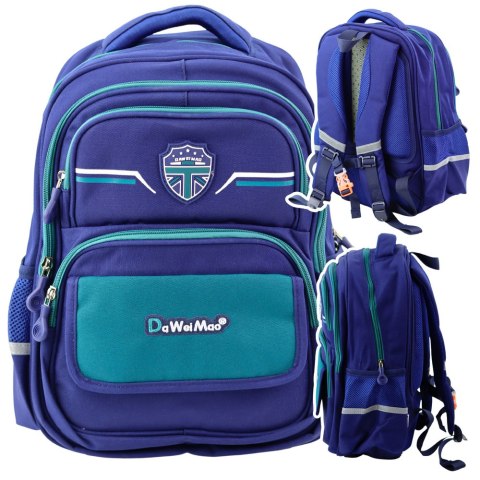 LEAN Plecak Szkolny Dziecięcy Pas Piersiowy Granatowo Zielony 20L 38cm LEAN Plecak Szkolny Dziecięcy Pas Piersiowy Granatowo Zielony 20L 38cm
