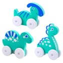 LEAN TOYS Dinozaur Na Kółkach Z Pianki EVA Dla Malucha Różowy Niebieski Mix