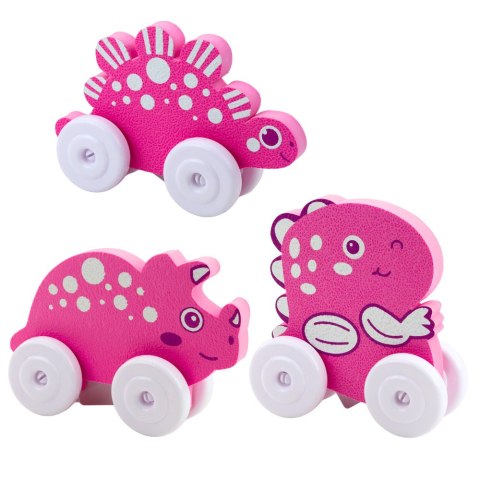 LEAN TOYS Dinozaur Na Kółkach Z Pianki EVA Dla Malucha Różowy Niebieski Mix LEAN TOYS Dinozaur Na Kółkach Z Pianki EVA Dla Malucha Różowy Niebieski Mix