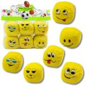 LEAN TOYS Miękkie Piłki Sportowe Emotki Żółte Zestaw 6szt 7cm