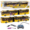 LEAN Toys Autobus Szkolny Trolejbus Przegubowy Zdalnie Sterowany RC 1:32 Żółty