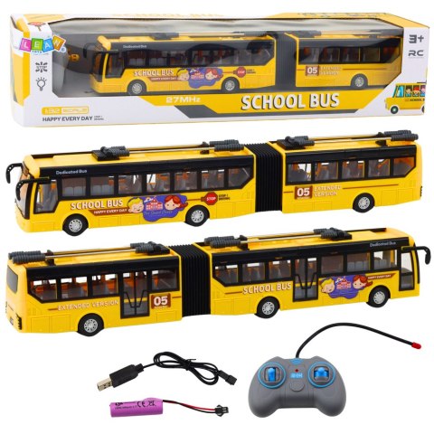 LEAN Toys Autobus Szkolny Trolejbus Przegubowy Zdalnie Sterowany RC 1:32 Żółty LEAN Toys Autobus Szkolny Trolejbus Przegubowy Zdalnie Sterowany RC 1:32 Żółty