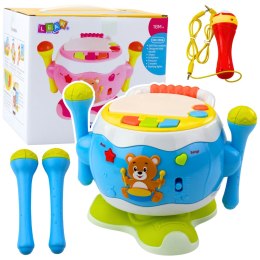 LEAN Toys Bębenek Dla Dzieci Muzyczny Interaktywny Światła Dźwięki Niebieski