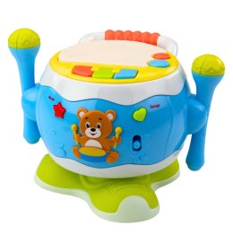 LEAN Toys Bębenek Dla Dzieci Muzyczny Interaktywny Światła Dźwięki Niebieski