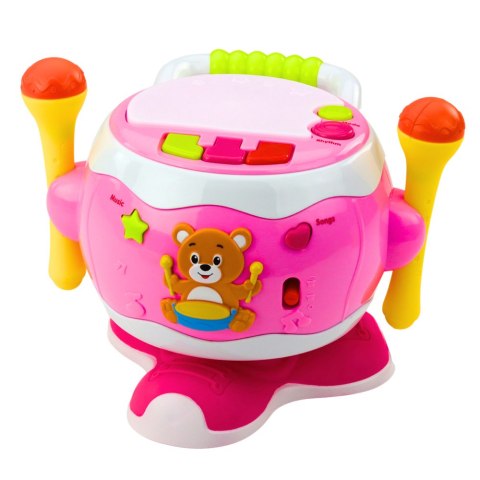 LEAN Toys Bębenek Dla Dzieci Muzyczny Interaktywny Światła Dźwięki Różowy LEAN Toys Bębenek Dla Dzieci Muzyczny Interaktywny Światła Dźwięki Różowy