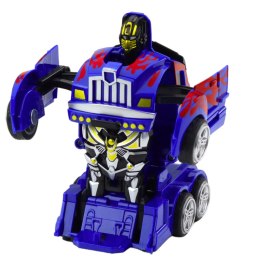 LEAN Toys Ciężarówka Auto Robot 2w1 Napęd Czerwone Wzory Niebieska