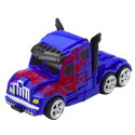 LEAN Toys Ciężarówka Auto Robot 2w1 Napęd Czerwone Wzory Niebieska