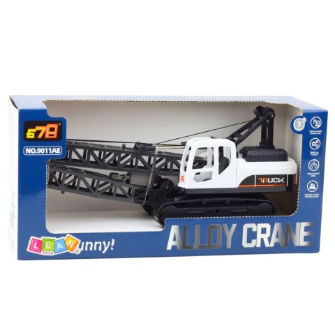 LEAN Toys Dźwig Gąsienicowy Budowlany Obrót 360° Ruchomy Hak Biały LEAN Toys Dźwig Gąsienicowy Budowlany Obrót 360° Ruchomy Hak Biały