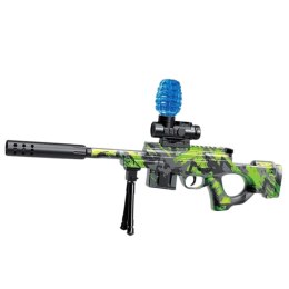 LEAN Toys Karabin AWM Na Kulki Wodne Hydrożelowe Zielony Okulary 61cm