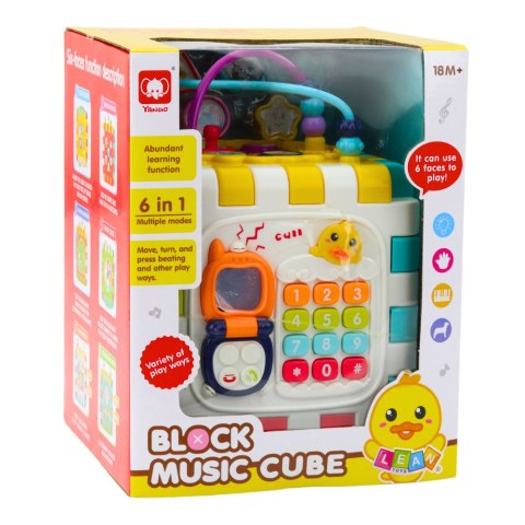 LEAN Toys Kostka Edukacyjna Muzyczna Interaktywna Dla Malucha 6w1 LEAN Toys Kostka Edukacyjna Muzyczna Interaktywna Dla Malucha 6w1