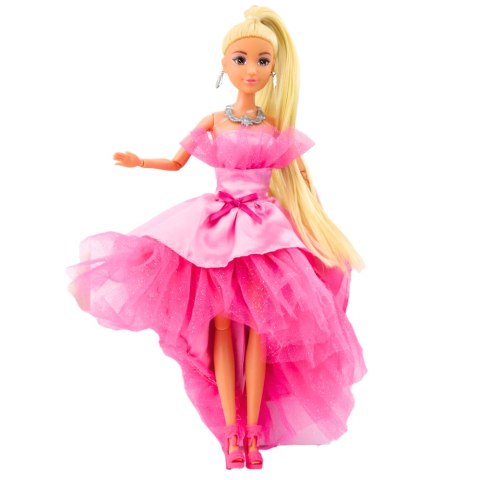 LEAN Toys Lalka Anlily Brokatowa Suknia Balowa Różowa Ruchome Kończyny Blond Włosy LEAN Toys Lalka Anlily Brokatowa Suknia Balowa Różowa Ruchome Kończyny Blond Włosy