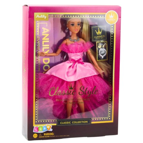 LEAN Toys Lalka Anlily Brokatowa Suknia Balowa Różowa Ruchome Kończyny Blond Włosy LEAN Toys Lalka Anlily Brokatowa Suknia Balowa Różowa Ruchome Kończyny Blond Włosy