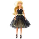 LEAN Toys Lalka Anlily Suknia Balowa Czarno Złota Ruchome Kończyny Blond Włosy