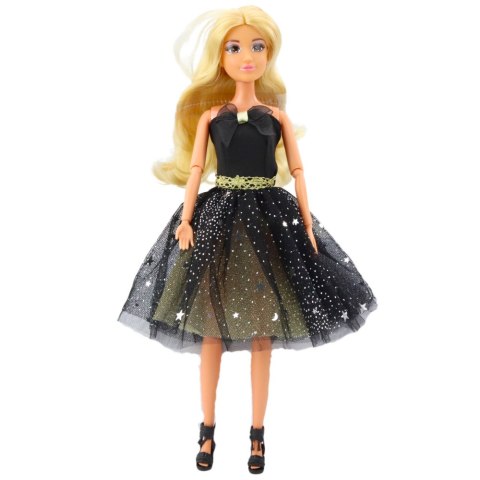 LEAN Toys Lalka Anlily Suknia Balowa Czarno Złota Ruchome Kończyny Blond Włosy LEAN Toys Lalka Anlily Suknia Balowa Czarno Złota Ruchome Kończyny Blond Włosy