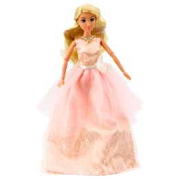 LEAN Toys Lalka Anlily Suknia Balowa Pudrowy Róż Ruchome Kończyny Blond Włosy