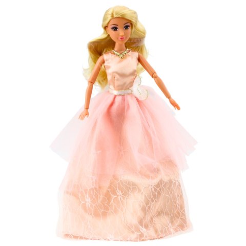 LEAN Toys Lalka Anlily Suknia Balowa Pudrowy Róż Ruchome Kończyny Blond Włosy LEAN Toys Lalka Anlily Suknia Balowa Pudrowy Róż Ruchome Kończyny Blond Włosy