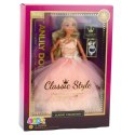 LEAN Toys Lalka Anlily Suknia Balowa Pudrowy Róż Ruchome Kończyny Blond Włosy
