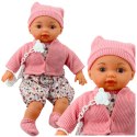 LEAN Toys Lalka Bobas Sweterek Czapeczka Smoczek Na Łańcuszku Różowa 40cm