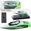 LEAN Toys Łódź Motorówka Zdalnie Sterowana RC Biało-Zielona 15cm
