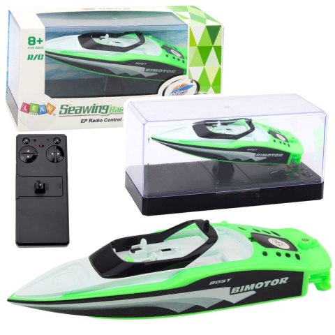 LEAN Toys Łódź Motorówka Zdalnie Sterowana RC Biało-Zielona 15cm LEAN Toys Łódź Motorówka Zdalnie Sterowana RC Biało-Zielona 15cm
