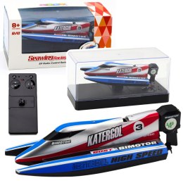 LEAN Toys Łódź Motorówka Zdalnie Sterowana RC Niebiesko-Srebrna 14cm