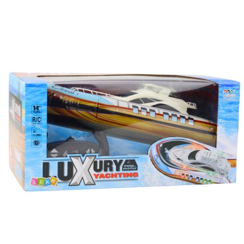LEAN Toys Luksusowy Jacht Łódź Pompowana Zdalnie Sterowana RC Światła LED LEAN Toys Luksusowy Jacht Łódź Pompowana Zdalnie Sterowana RC Światła LED