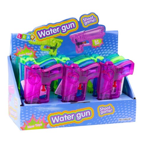 LEAN Toys Mały Przeźroczysty Pistolet Na Wodę Różowy Niebieski Zielony Mix LEAN Toys Mały Przeźroczysty Pistolet Na Wodę Różowy Niebieski Zielony Mix