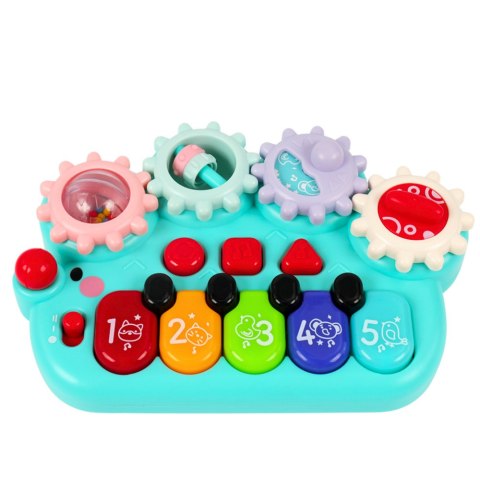 LEAN Toys Pianinko Interaktywne Dla Dzieci Koła Zębate Niebieskie LEAN Toys Pianinko Interaktywne Dla Dzieci Koła Zębate Niebieskie