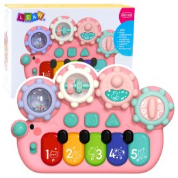 LEAN Toys Pianinko Interaktywne Dla Dzieci Koła Zębate Różowe