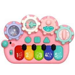 LEAN Toys Pianinko Interaktywne Dla Dzieci Koła Zębate Różowe