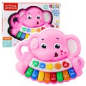 LEAN Toys Pianinko Interaktywne Melodie Odgłosy Zwierząt Gama Słonik Różowy