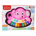 LEAN Toys Pianinko Interaktywne Melodie Odgłosy Zwierząt Gama Słonik Różowy