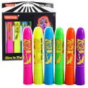 LEAN Zestaw Do Malowania Twarzy Pisaki Kredki Neonowe UV Fluorescencyjne 6szt