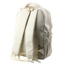 LEAN Plecak Miejski Szkolny Kapibara Brelok Przypinki Beżowy Kremowy 25L 42cm