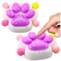 LEAN TOYS Gniotek Kocia Łapka Antystresowa Sensoryczna Squishy Gwiazdki Fioletowa