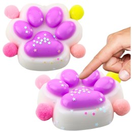 LEAN TOYS Gniotek Kocia Łapka Antystresowa Sensoryczna Squishy Gwiazdki Fioletowa