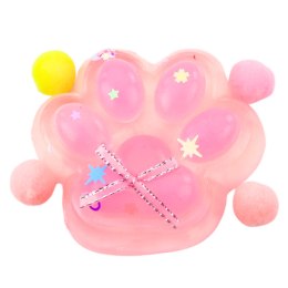 LEAN TOYS Gniotek Kocia Łapka Antystresowa Sensoryczna Squishy Kokardka Przeźroczysta