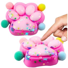 LEAN TOYS Gniotek Kocia Łapka Antystresowa Sensoryczna Squishy Konfetti Różowa