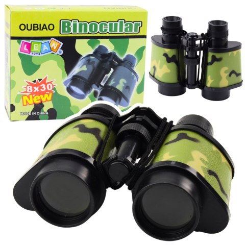 LEAN TOYS Lornetka Dla Dzieci Mała Poręczna Sznurek Kamuflaż Moro 8x30 LEAN TOYS Lornetka Dla Dzieci Mała Poręczna Sznurek Kamuflaż Moro 8x30