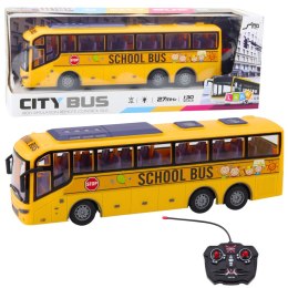 LEAN Toys Autobus Zdalnie Sterowany RC Szkolny 1:30 Światła Żółty