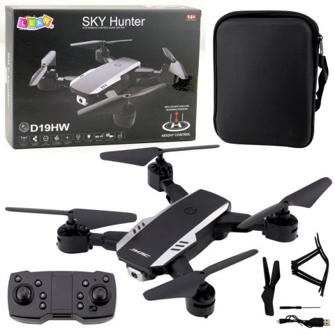 LEAN Toys Dron Sky Hunter D19HW Kamera FVP Wi-Fi Pilot Z Uchwytem Na Telefon Etui LEAN Toys Dron Sky Hunter D19HW Kamera FVP Wi-Fi Pilot Z Uchwytem Na Telefon Etui
