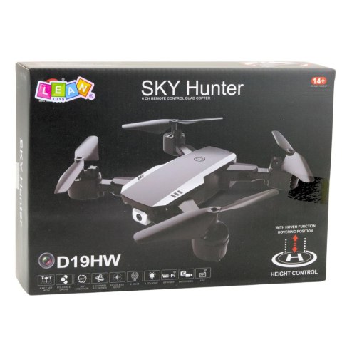 LEAN Toys Dron Sky Hunter D19HW Kamera FVP Wi-Fi Pilot Z Uchwytem Na Telefon Etui LEAN Toys Dron Sky Hunter D19HW Kamera FVP Wi-Fi Pilot Z Uchwytem Na Telefon Etui