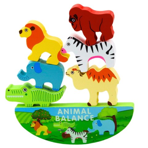 LEAN Toys Gra Zręcznościowa Balansujące Zwierzęta Drewniane 13El LEAN Toys Gra Zręcznościowa Balansujące Zwierzęta Drewniane 13El