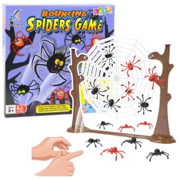 LEAN Toys Gra Zręcznościowa Rodzinna Skaczące Pająki Pajęczyna